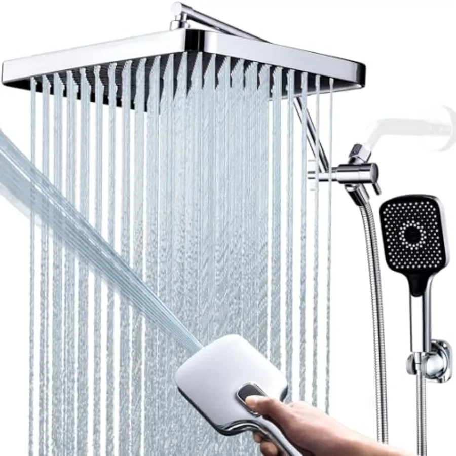 Shower Heads with Handheld Spray Combo 13 Inch Rain Shower Head with 4 Mode Handheld Wand and 13 Inch Adjustable Extension Arm
Shower Heads with Handheld Spray Combo 13 Inch Rain Shower Head with 4 Mode Handheld Wand and 13 Inch Adjustable Extension Arm