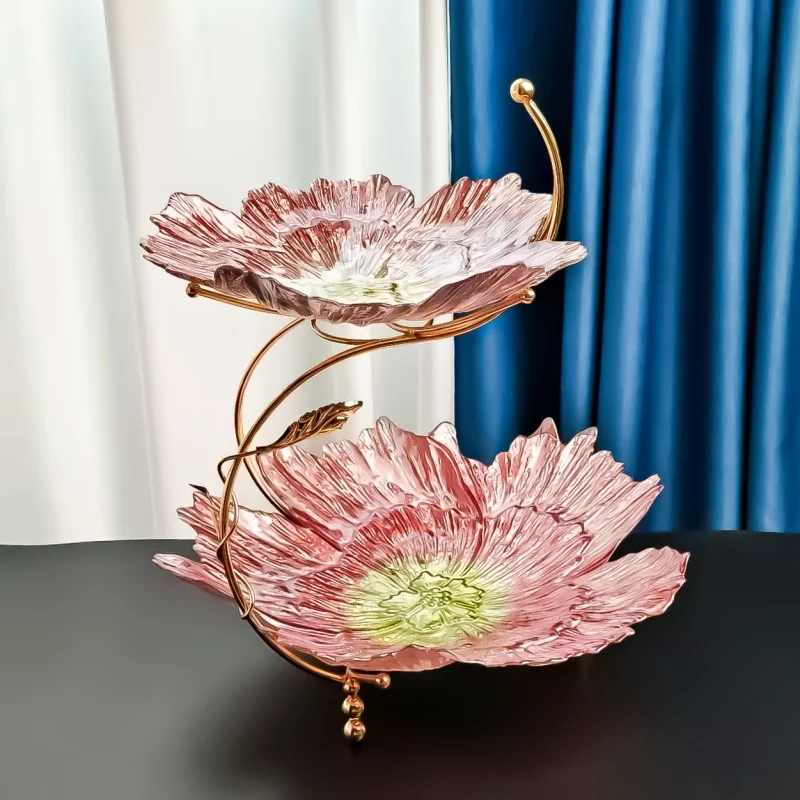 with rack two-layer three-layer glass fruit plate light luxury high-end dried fruit candy plate
with rack two-layer three-layer glass fruit plate light luxury high-end dried fruit candy plate
