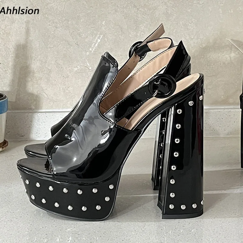 Ahhlsion женские летние сандалии ручной работы с шипами на высоком каблуке с круглым носком, довольно черные банкетные туфли, женские американские размеры 5-20
Ahhlsion женские летние сандалии ручной работы с шипами на высоком каблуке с круглым носком, довольно черные банкетные туфли, женские американские размеры 5-20