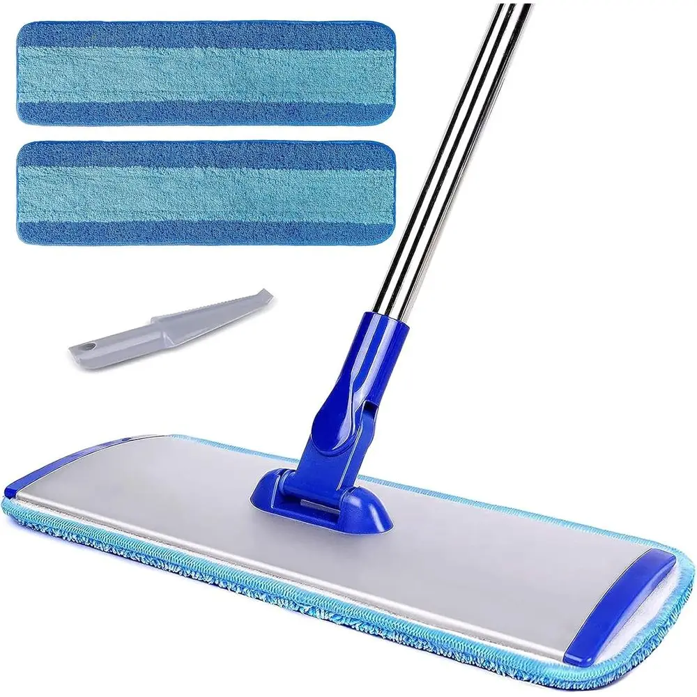 18 Microfiber Mop with Stainless Steel Handle, 2 Washable Pads for Hardwood and Laminate Floors (Blue)
18 Microfiber Mop with Stainless Steel Handle, 2 Washable Pads for Hardwood and Laminate Floors (Blue)
