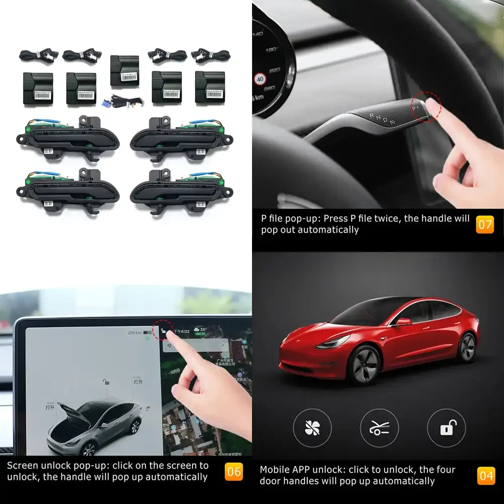 6th Generation Wireless Electric Handles for Model 3 Y With Atmosphere Light Automatic Open Door Holder
6th Generation Wireless Electric Handles for Model 3 Y With Atmosphere Light Automatic Open Door Holder