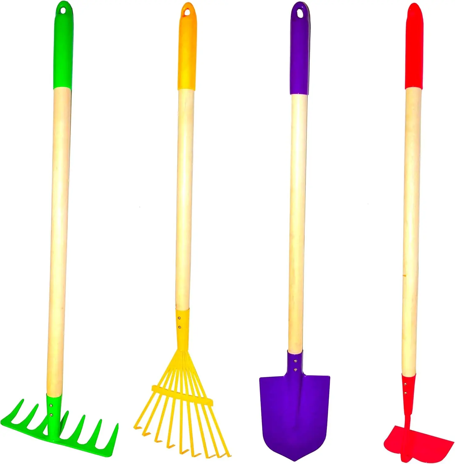 Kids Garden Tool Set 4-Piece Rake Spade Hoe Leaf Rake with Sturdy Steel Heads Real Wood Handles for Outdoor Play
Kids Garden Tool Set 4-Piece Rake Spade Hoe Leaf Rake with Sturdy Steel Heads Real Wood Handles for Outdoor Play