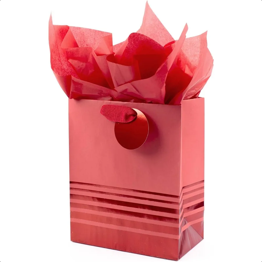 9" Medium Gift Bag with Tissue Paper Red Foil Stripes for Christmas Birthdays Father's Day Graduations Valentines Day Sweetest
9" Medium Gift Bag with Tissue Paper Red Foil Stripes for Christmas Birthdays Father's Day Graduations Valentines Day Sweetest