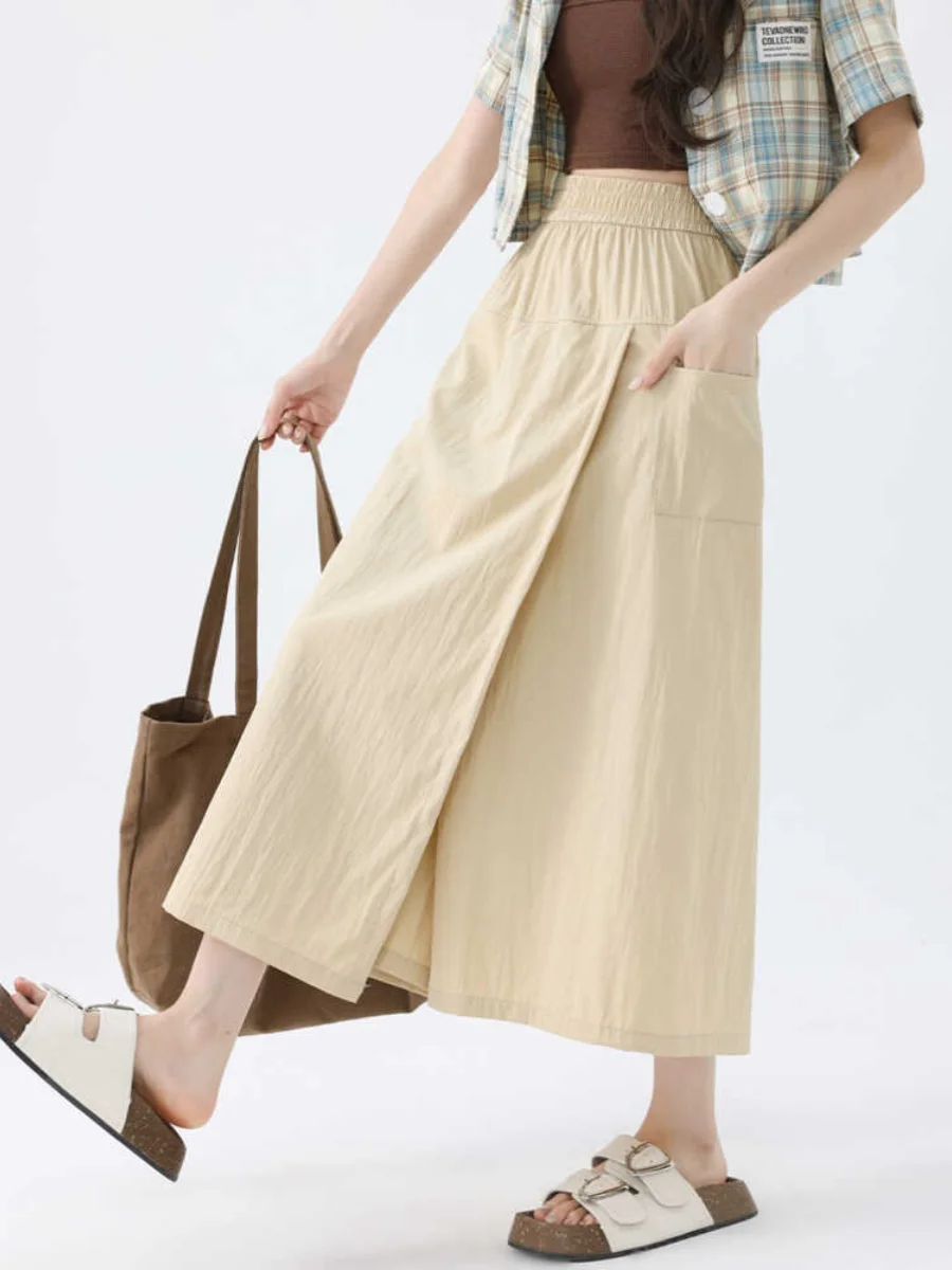 plus Size Women's Utility Skirt Pants Ice Silk Wide Leg A-Line Summer High Waist Casual Workwear Trousers for All Body Types
plus Size Women's Utility Skirt Pants Ice Silk Wide Leg A-Line Summer High Waist Casual Workwear Trousers for All Body Types