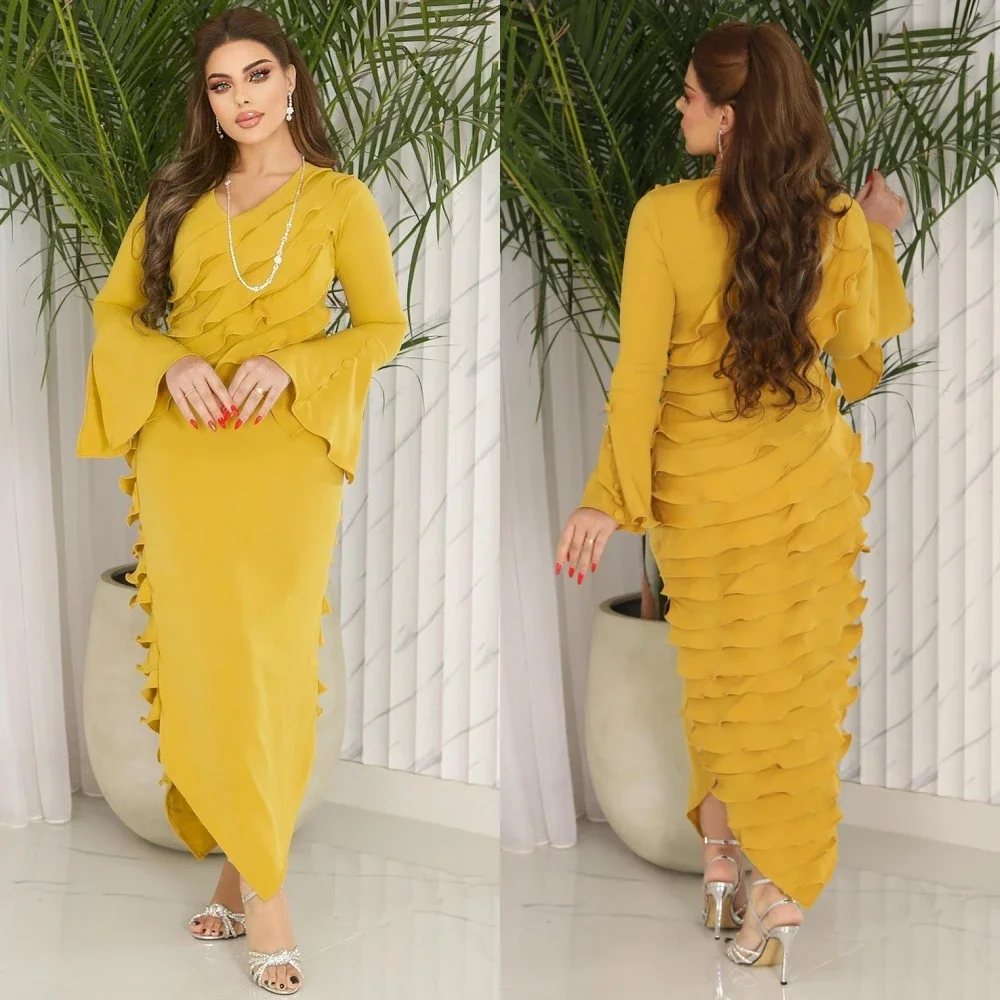 Customized Sparkle Exquisite Evening Jersey Tiered Draped Button Formal A-line V-neck Bespoke Occasion Gown Midi Party Dresses
Customized Sparkle Exquisite Evening Jersey Tiered Draped Button Formal A-line V-neck Bespoke Occasion Gown Midi Party Dresses