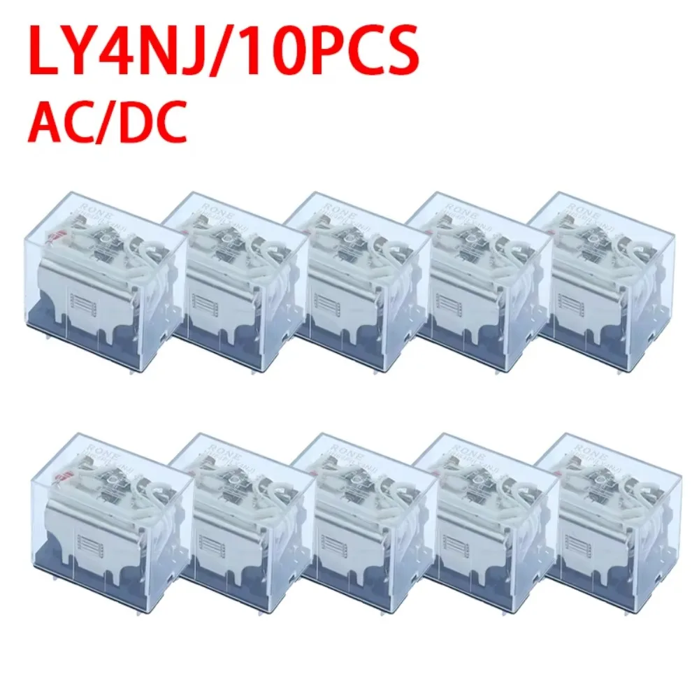 10 Uds blanco LY4NJ HH54P LY4N-J 14 pines AC/DC 6V 12V 24V 36V 48V 110V 220V Mini relé electromagnético intermedio
10 Uds blanco LY4NJ HH54P LY4N-J 14 pines AC/DC 6V 12V 24V 36V 48V 110V 220V Mini relé electromagnético intermedio