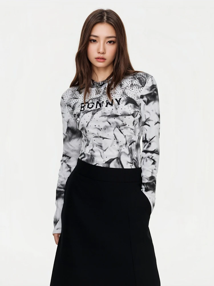 Fashionable Short Sleeve Long Neck T-Shirt Water-Based Ink round Neck T-Shirt Rhinestone Short Top Casual Style Cotton Blend
Fashionable Short Sleeve Long Neck T-Shirt Water-Based Ink round Neck T-Shirt Rhinestone Short Top Casual Style Cotton Blend