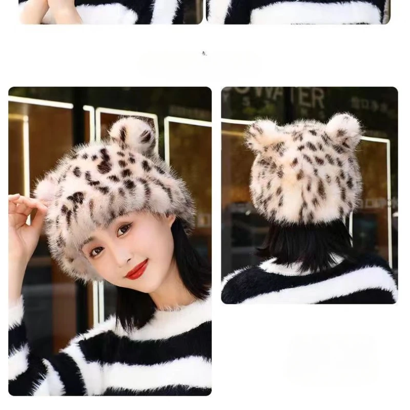 Пятнистые леопардовые шапки из искусственного меха, женские утолщенные мягкие плюшевые уши, теплый капот с черепами, уличные ветрозащитные шапки для лыж и скейтбординга 
Пятнистые леопардовые шапки из искусственного меха, женские утолщенные мягкие плюшевые уши, теплый капот с черепами, уличные ветрозащитные шапки для лыж и скейтбординга