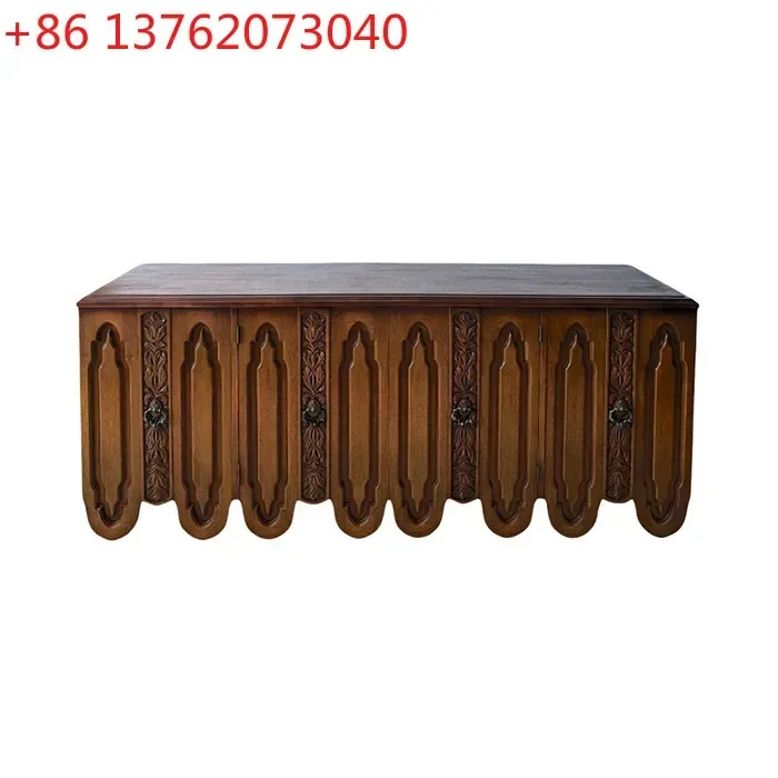 American retro carved solid wood porch cabinet, living room storage, log color dining side cabinet
American retro carved solid wood porch cabinet, living room storage, log color dining side cabinet