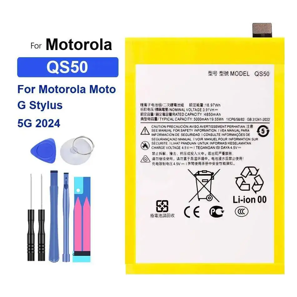 Mobile Phone Battery Premium Replacement For Motorola Moto G Stylus 5G 2024 Reliable Power Supply QS50 5000Mah
Mobile Phone Battery Premium Replacement For Motorola Moto G Stylus 5G 2024 Reliable Power Supply QS50 5000Mah