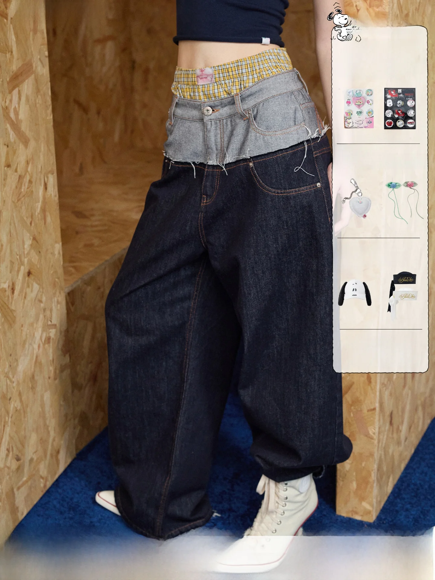 Sana 1JINN STUDIO Original Denim Embroidered Wide Leg Pants Women's Floor-Length Patchwork Jeans Casual Low Waist Zipper
Sana 1JINN STUDIO Original Denim Embroidered Wide Leg Pants Women's Floor-Length Patchwork Jeans Casual Low Waist Zipper