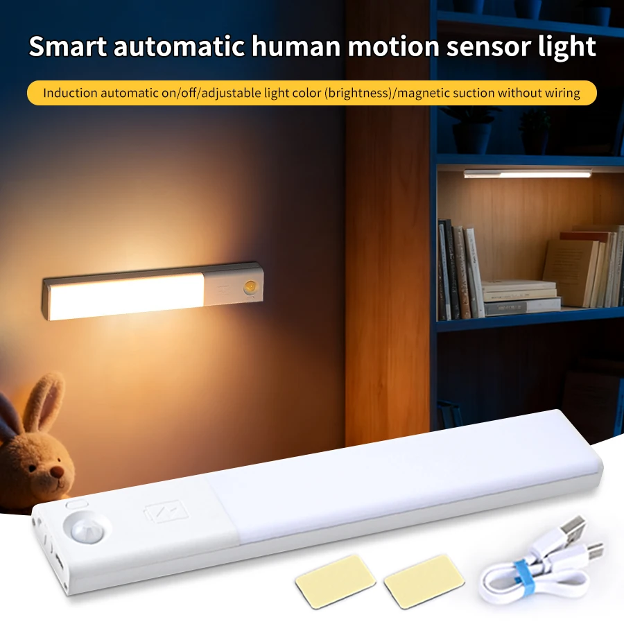 LED Cabinet Light Motion Sensor Wireless Rechargeable Magnetic Closet Light Dimmable 3 Color Under Counter Kitchen Night Lamp
LED Cabinet Light Motion Sensor Wireless Rechargeable Magnetic Closet Light Dimmable 3 Color Under Counter Kitchen Night Lamp