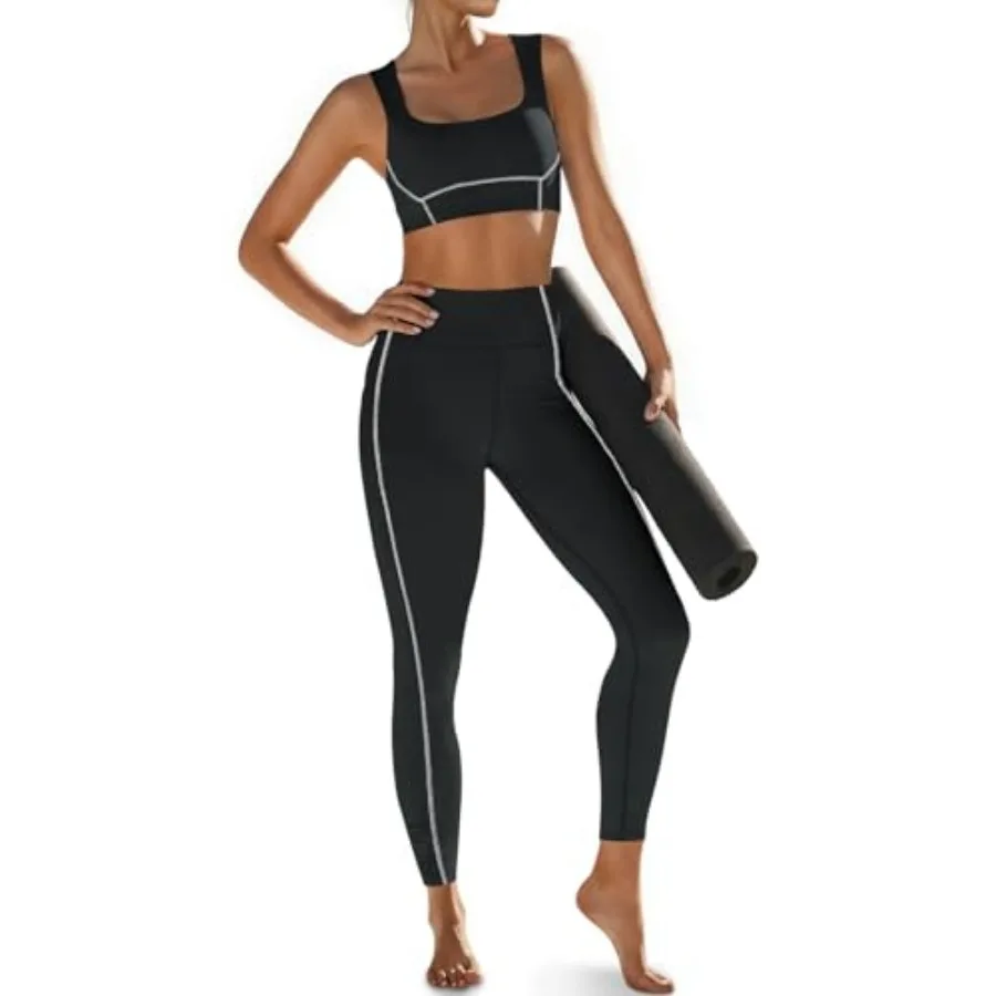 Aoysky Womens Buttery Soft 2 Pcs Workout Sets Sports Bras and High Waisted Leggings with Pockets Athletic Gym Outfits
Aoysky Womens Buttery Soft 2 Pcs Workout Sets Sports Bras and High Waisted Leggings with Pockets Athletic Gym Outfits