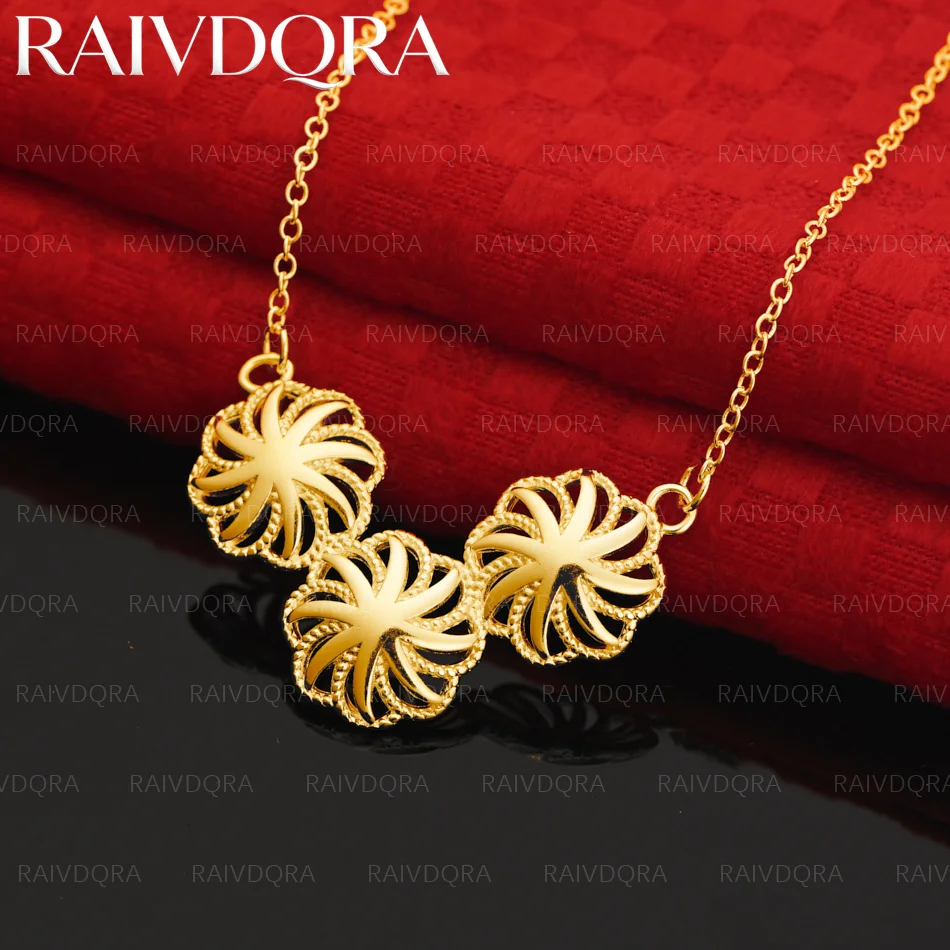 18K Gold Plated Three Round Flower Pendant Necklace For Women Wedding Engagement Party Jewelry Gifts
18K Gold Plated Three Round Flower Pendant Necklace For Women Wedding Engagement Party Jewelry Gifts