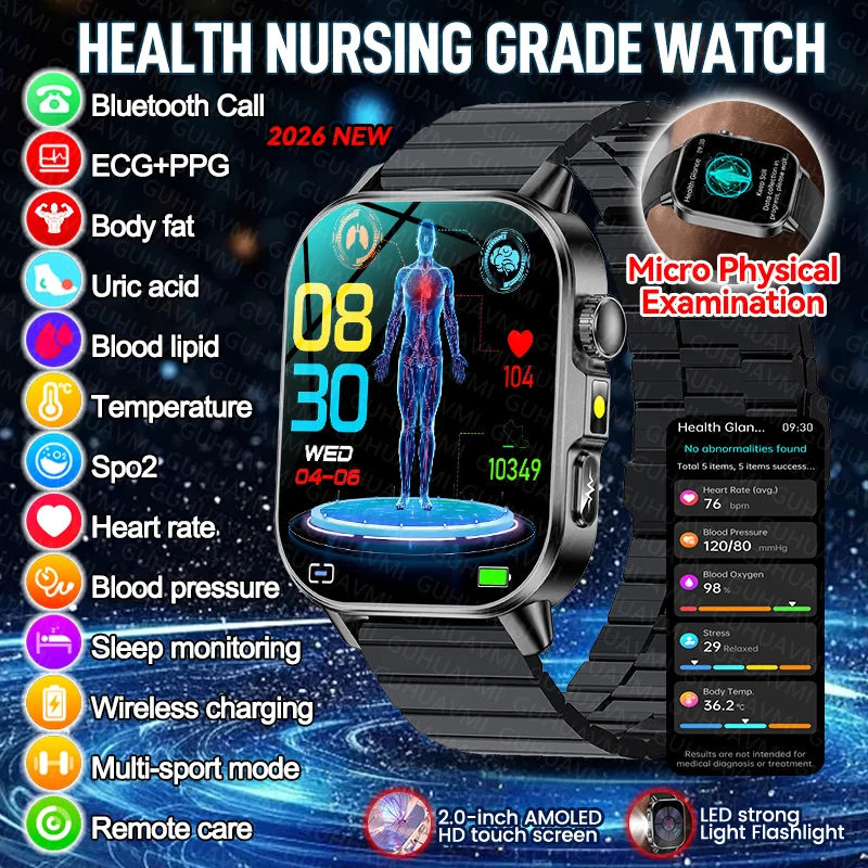 New ECG+HRV AI Doctor Diagnosis Smart Watch Men Uric Acid Blood Lipids Blood Pressure Temp Health Care Bluetooth Call Smartwatch
New ECG+HRV AI Doctor Diagnosis Smart Watch Men Uric Acid Blood Lipids Blood Pressure Temp Health Care Bluetooth Call Smartwatch