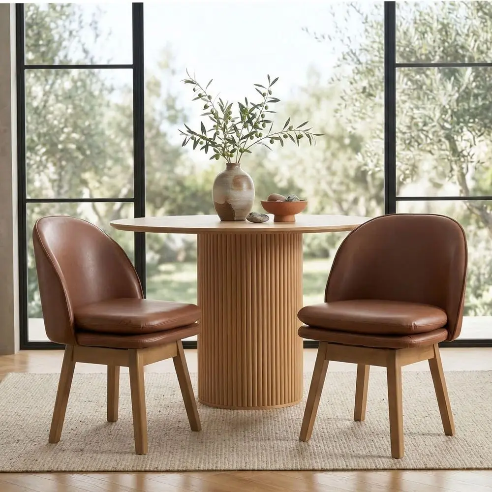 Modern Swivel Dining Chairs Set of 2, MidCentury 19 Inch Dining Chairs with Backrests and Beech Wood Legs, PU Leather holster
Modern Swivel Dining Chairs Set of 2, MidCentury 19 Inch Dining Chairs with Backrests and Beech Wood Legs, PU Leather holster