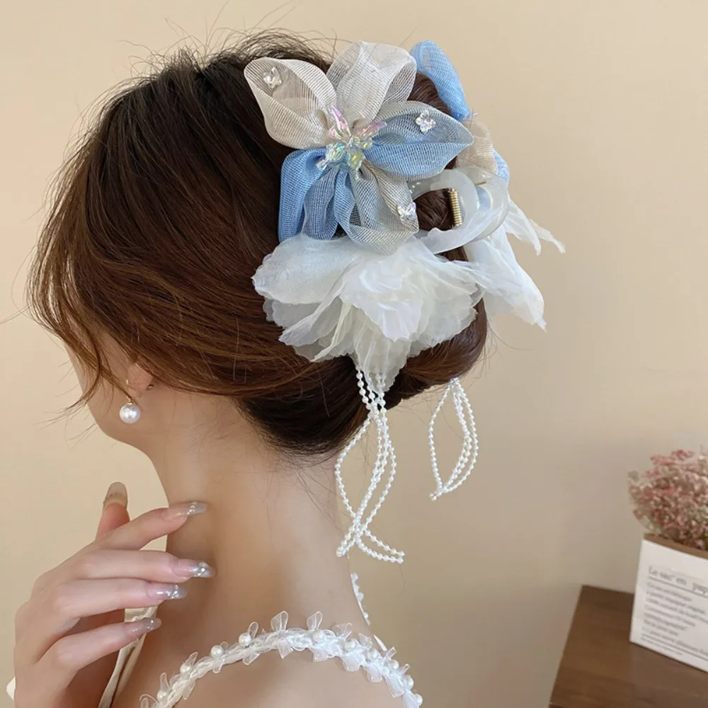 New Super Fairy Princess Hair Clip Flower Pearls Gradient Color Hair Claw Tassel Acrylic Grasping Clip for Women Sweet Fashion 
New Super Fairy Princess Hair Clip Flower Pearls Gradient Color Hair Claw Tassel Acrylic Grasping Clip for Women Sweet Fashion
