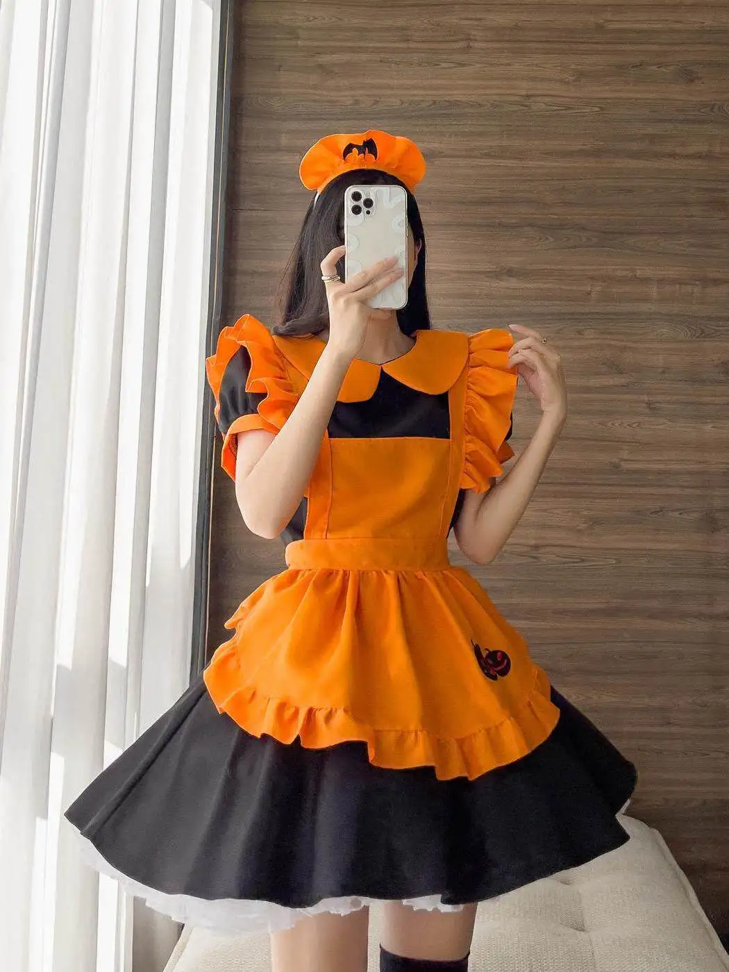 Halloween Pumpkin Embroidery Maid Costume Women's Style Fall Season Chinese Manufacturer No Brand Registered Trademark
Halloween Pumpkin Embroidery Maid Costume Women's Style Fall Season Chinese Manufacturer No Brand Registered Trademark