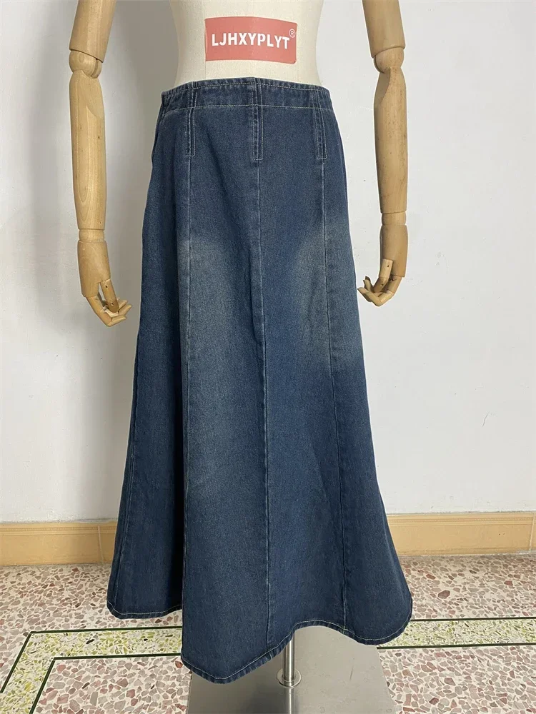 Women's High Waisted Blue Denim Long Skirt Cool Girl Vintage Fashion Summer Female Street Style A-line Ankle-length Skirts
Women's High Waisted Blue Denim Long Skirt Cool Girl Vintage Fashion Summer Female Street Style A-line Ankle-length Skirts