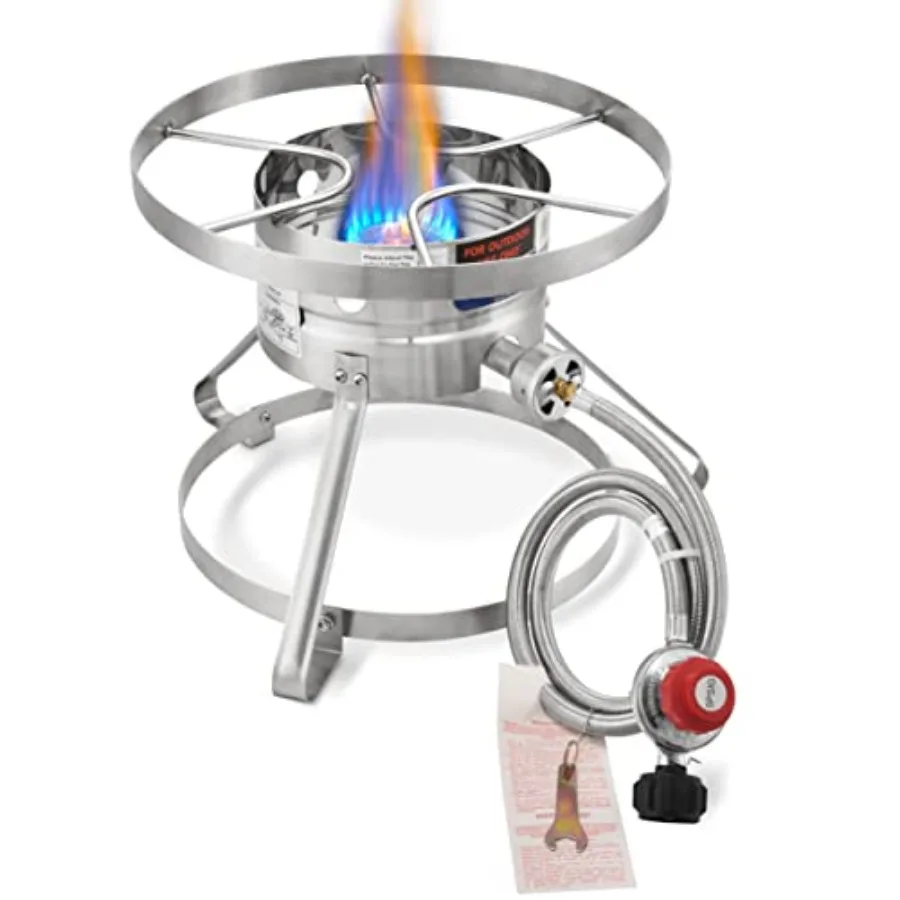 16 Stainless Steel Single Burner Propane Stove with Rust-proof Hose Adjustable Regulator for Outdoor Cooking Camping Turkey Fry
16 Stainless Steel Single Burner Propane Stove with Rust-proof Hose Adjustable Regulator for Outdoor Cooking Camping Turkey Fry