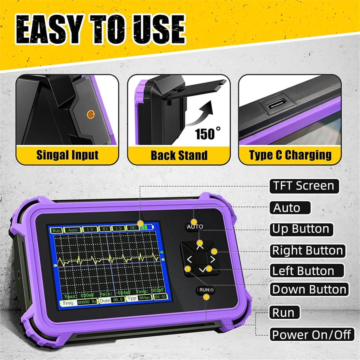 A13Z_2.8inch TFT Digital Oscilloscope,1MHz Bandwidth,8.33MSa Sampling Rate
A13Z_2.8inch TFT Digital Oscilloscope,1MHz Bandwidth,8.33MSa Sampling Rate