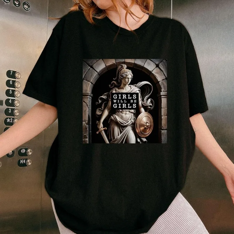 Рубашка со статуей Girls Will Be Girls, феминистская футболка с рисунком, женский топ, эстетический топ, уличная одежда большого размера, модная футболка для женщин
Рубашка со статуей Girls Will Be Girls, феминистская футболка с рисунком, женский топ, эстетический топ, уличная одежда большого размера, модная футболка для женщин