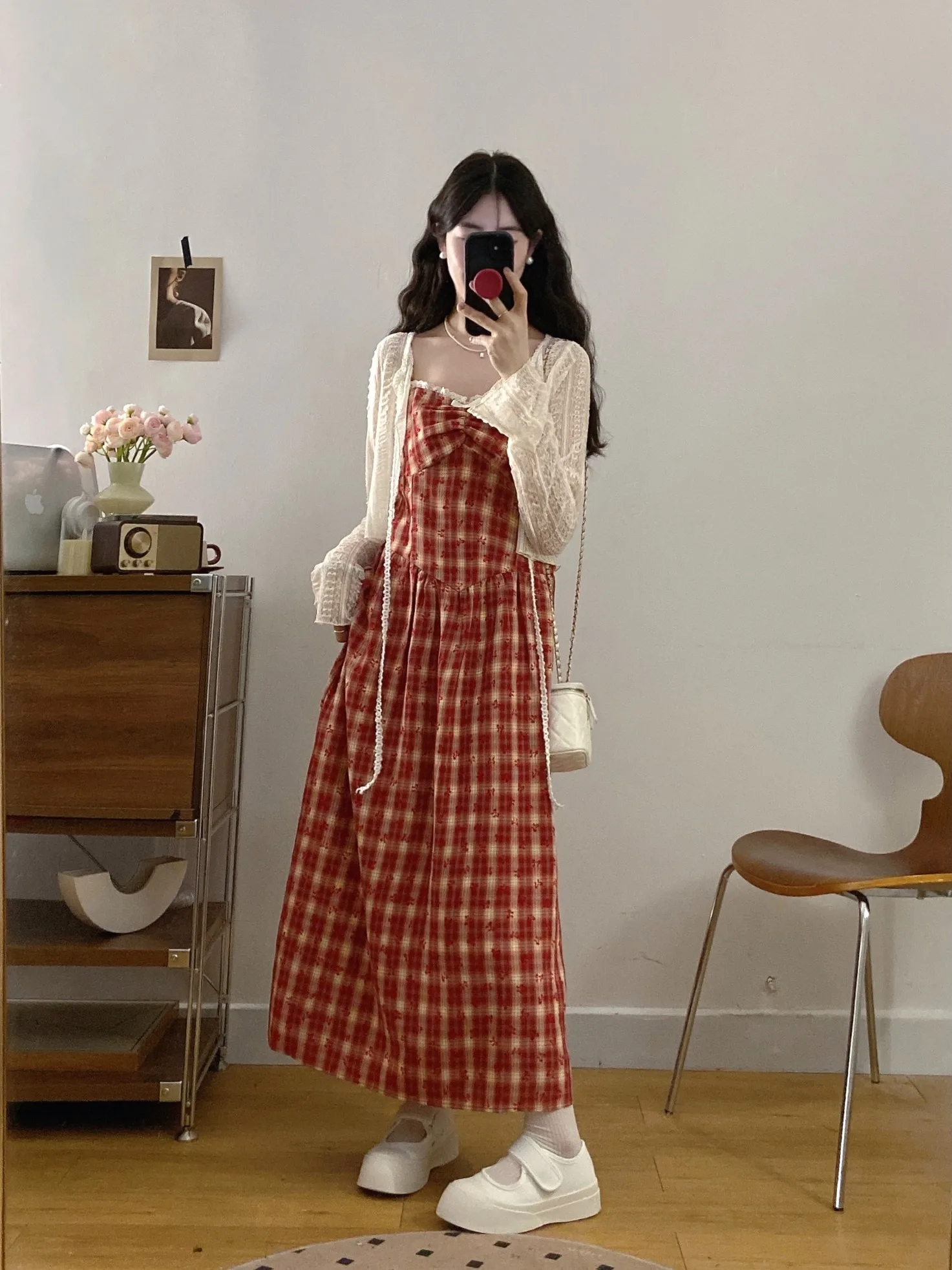 plus Size Retro Dress Summer Lace Open Cardigan Red Plaid Knot Strap A-Line Skirt French Style Slim Fit Long S...
plus Size Retro Dress Summer Lace Open Cardigan Red Plaid Knot Strap A-Line Skirt French Style Slim Fit Long S...