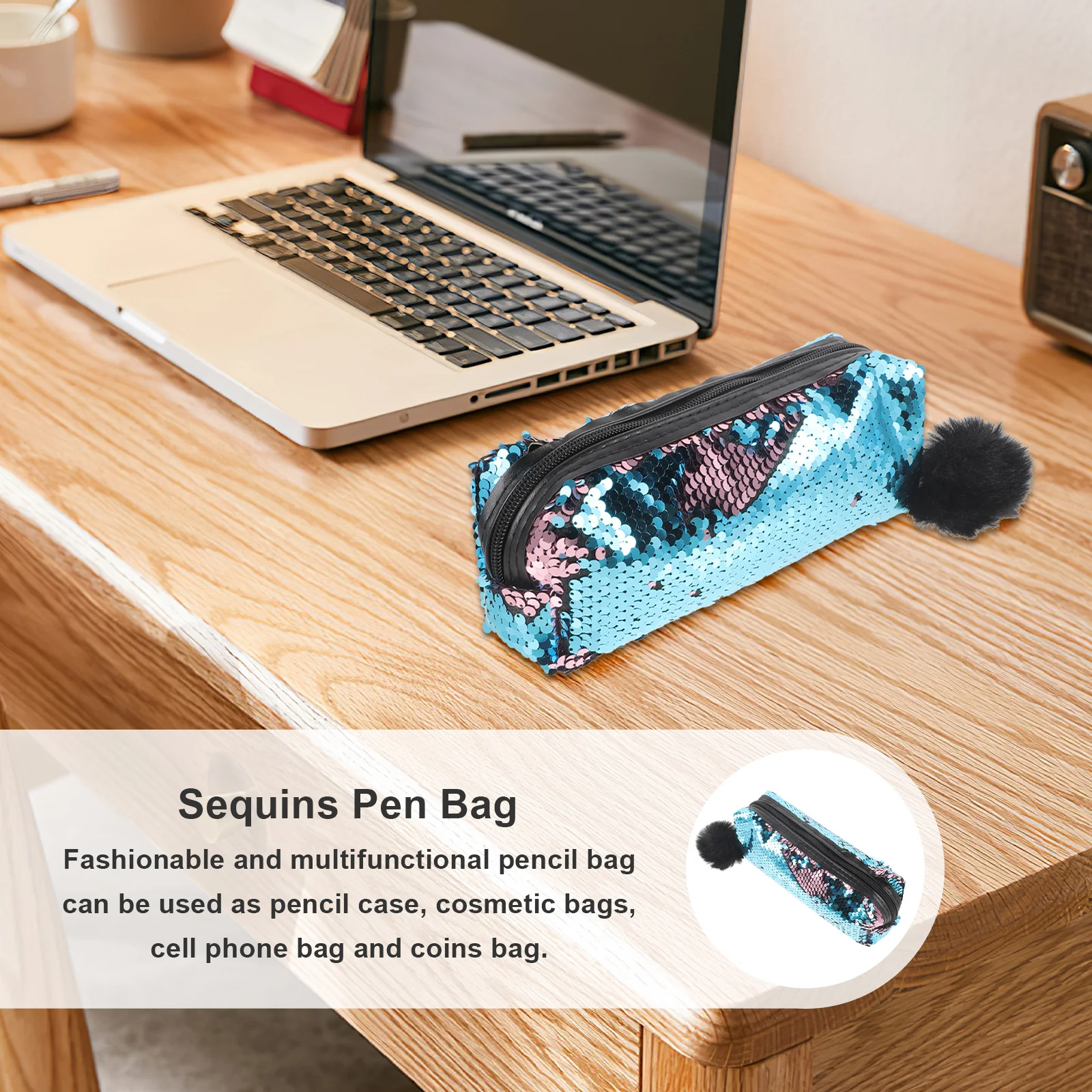 Blue Sequins Pencil Case Shiny Zipper Portable Handheld Pen Pouch Multifunctional Storage Bag for Cosmetics Stationery Keys
Blue Sequins Pencil Case Shiny Zipper Portable Handheld Pen Pouch Multifunctional Storage Bag for Cosmetics Stationery Keys