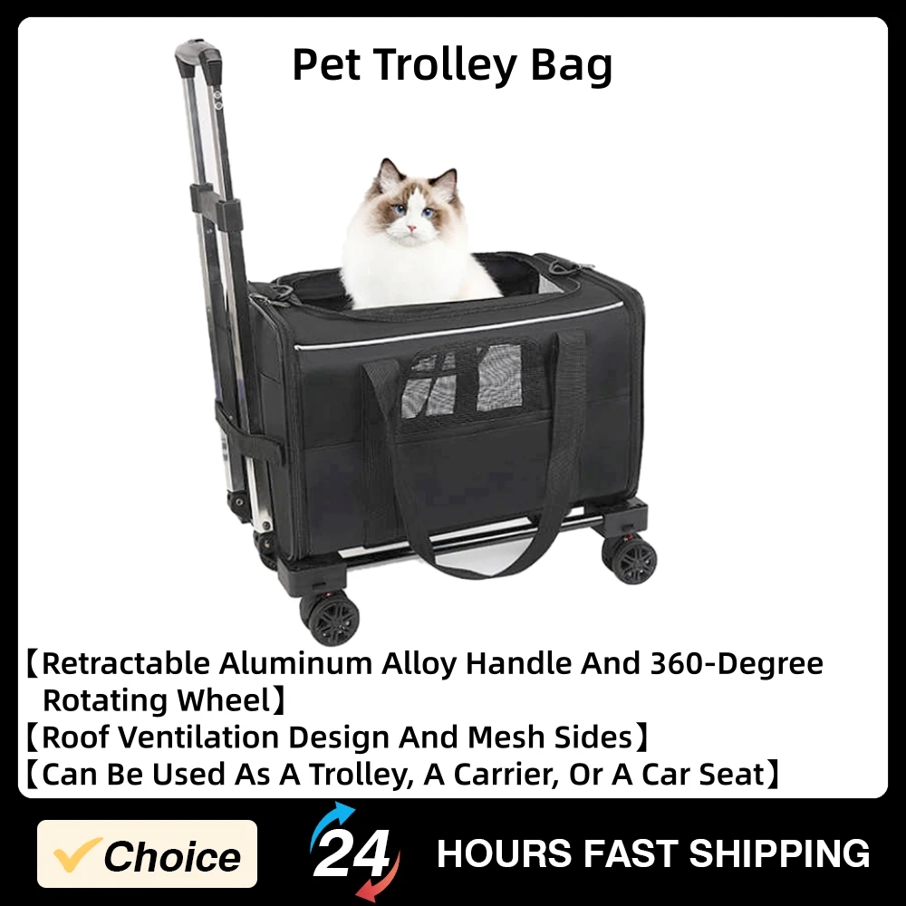 Pet Trolley Bag Foldable Pet Carriers Multi Functional Cat Rolling Carrier Portable Pet Travel Carrier Cat Supplies
Pet Trolley Bag Foldable Pet Carriers Multi Functional Cat Rolling Carrier Portable Pet Travel Carrier Cat Supplies