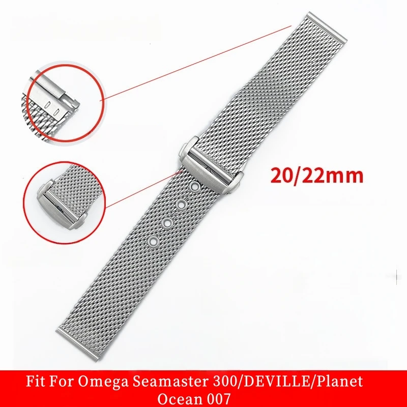 20mm Fit For Omega Seamaster300/ Planet Ocean 007 / Deville Watch Band Quick-Release Stainless Steel Bracelet
20mm Fit For Omega Seamaster300/ Planet Ocean 007 / Deville Watch Band Quick-Release Stainless Steel Bracelet