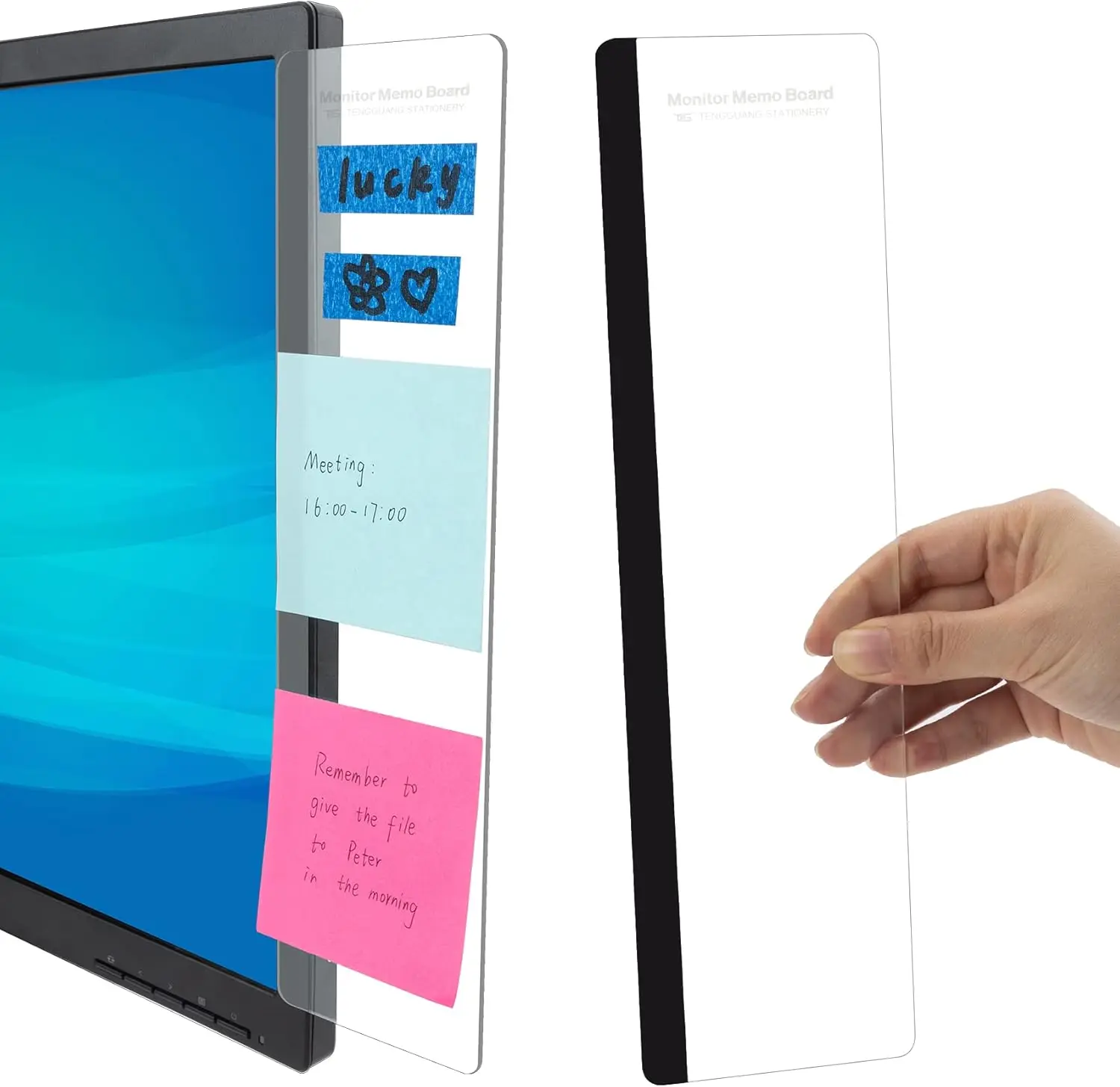 2 Pcs Monitor Memo Board Sticky Note Holder Acrylic Desktop Organizer for Home Office
2 Pcs Monitor Memo Board Sticky Note Holder Acrylic Desktop Organizer for Home Office