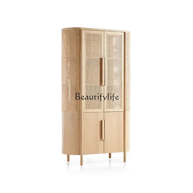 FG44Nordic side cabinet modern simple solid wood living room against the wall household rattan storage cabinet
FG44Nordic side cabinet modern simple solid wood living room against the wall household rattan storage cabinet