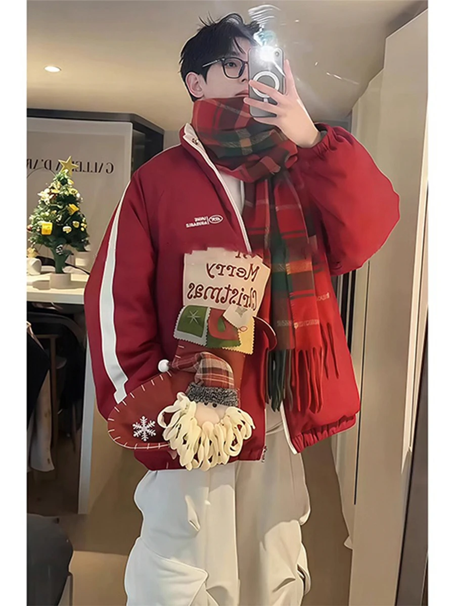 Красная двусторонняя хлопковая куртка для мужчин, зимняя теплая верхняя одежда для пар, в американском ретро-стиле, повседневная, с длинными рукавами, на молнии
Красная двусторонняя хлопковая куртка для мужчин, зимняя теплая верхняя одежда для пар, в американском ретро-стиле, повседневная, с длинными рукавами, на молнии