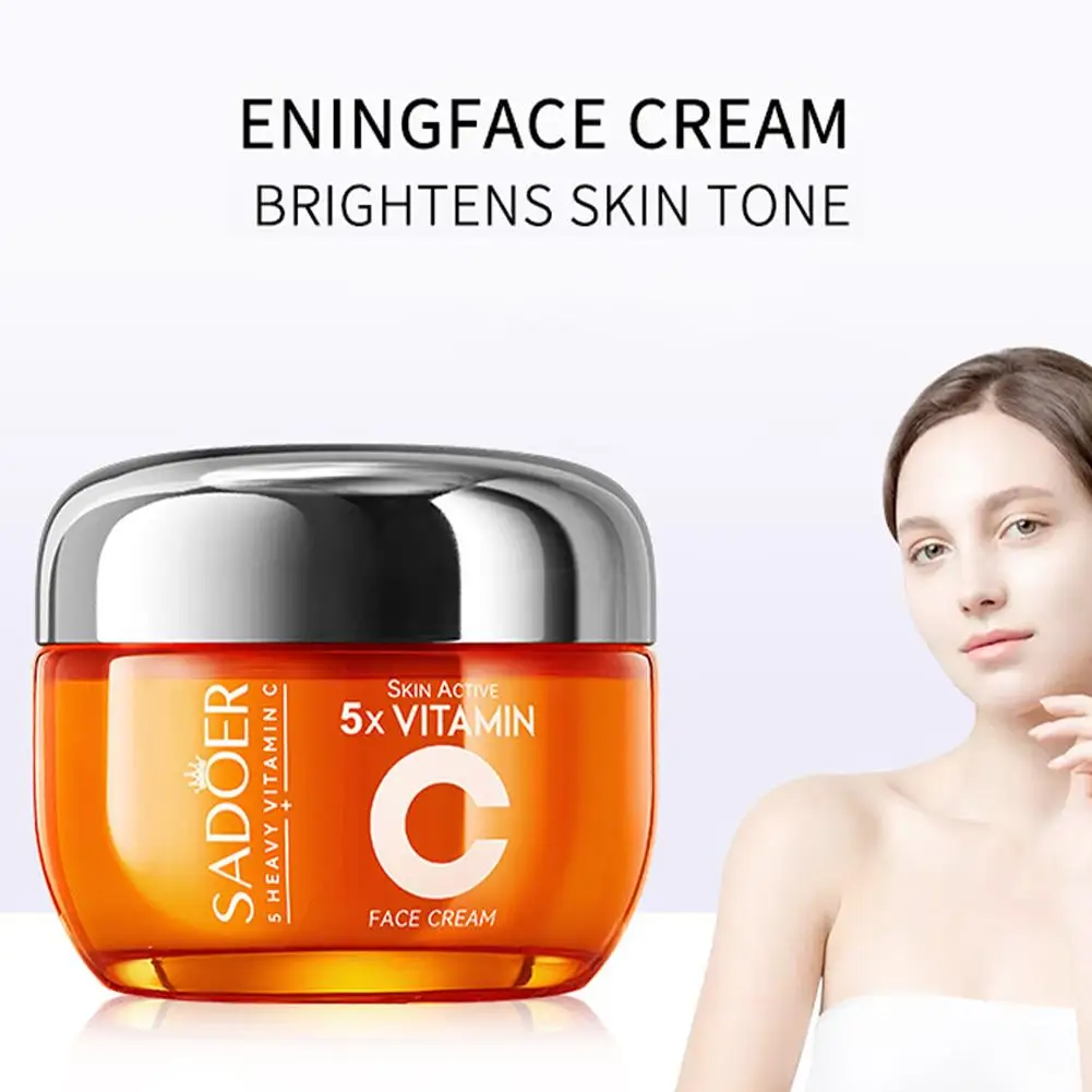 SADOER 5XVitamin C Face Cream Facial skincare Firming Skin Brightening Hydrating Facial Moisturizing Care Beauty Face Cream F7E6
SADOER 5XVitamin C Face Cream Facial skincare Firming Skin Brightening Hydrating Facial Moisturizing Care Beauty Face Cream F7E6