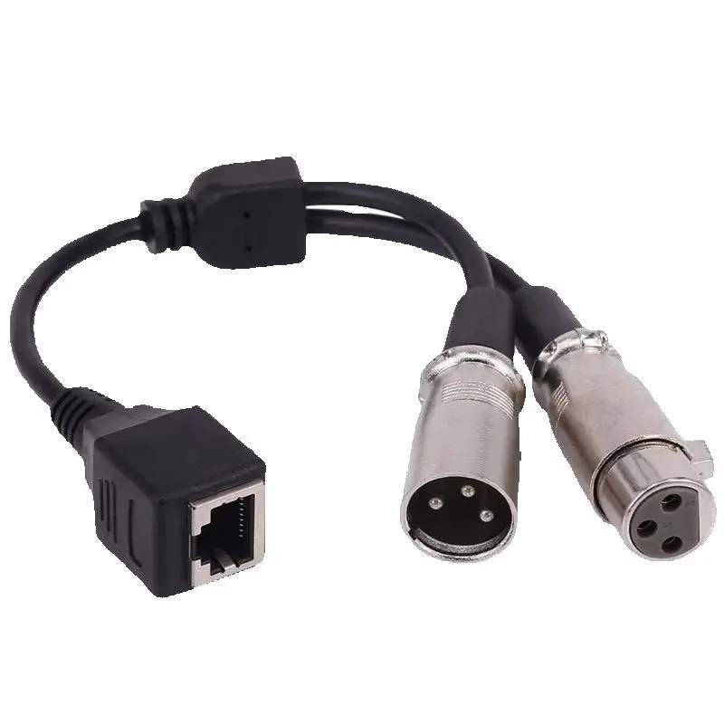 Dual XLR 3Pin Male & Female To RJ45 Female Audio Network Interface To XLR 3pin Female Audio Signal Transmission Short Cable Cord
Dual XLR 3Pin Male & Female To RJ45 Female Audio Network Interface To XLR 3pin Female Audio Signal Transmission Short Cable Cord