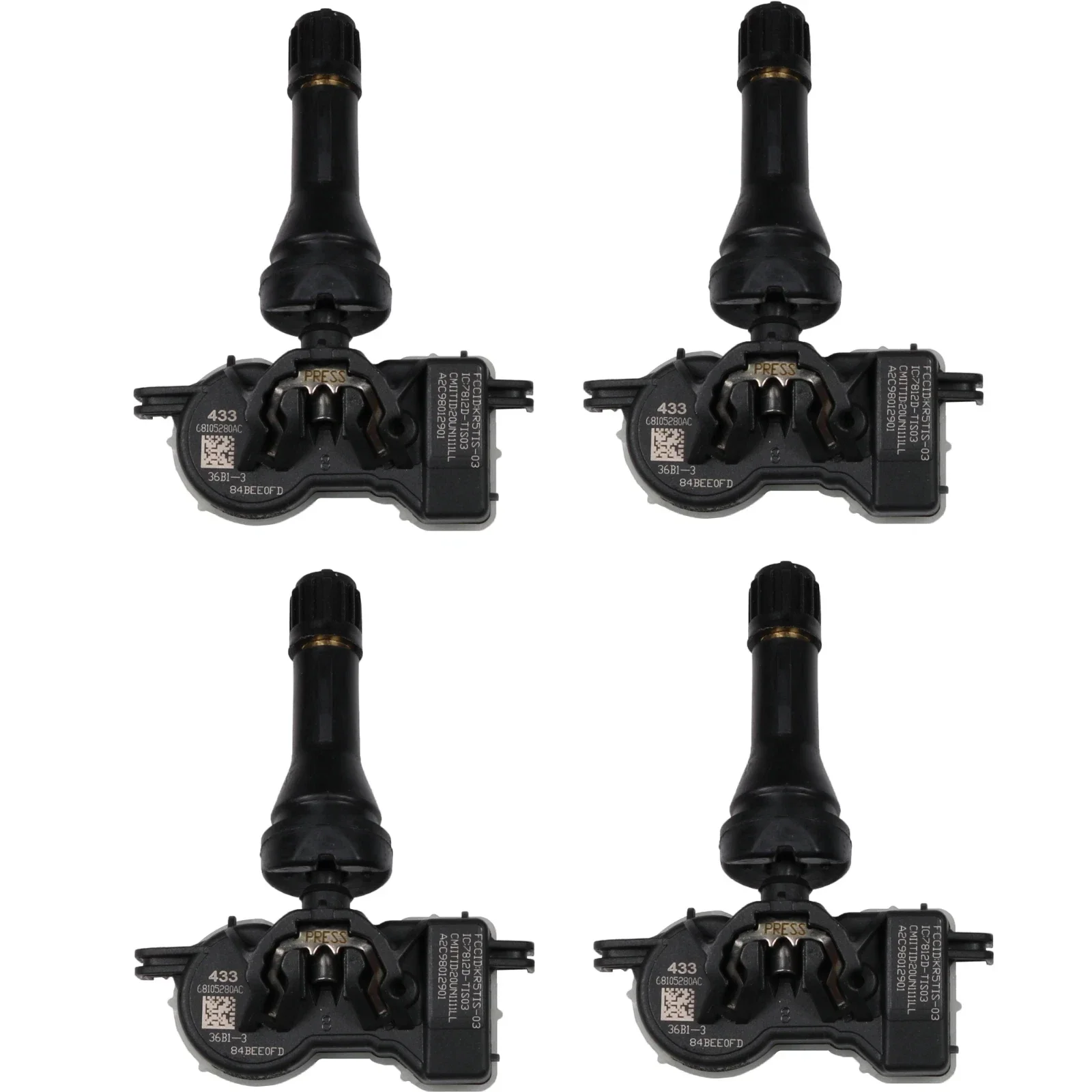 4PCS 68193586AC Car TPMS Tire Pressure Monitoring System Sensor 433MHZ For Chrysler Dodge Jeep Renegade 68105280AF 68252493AB
4PCS 68193586AC Car TPMS Tire Pressure Monitoring System Sensor 433MHZ For Chrysler Dodge Jeep Renegade 68105280AF 68252493AB