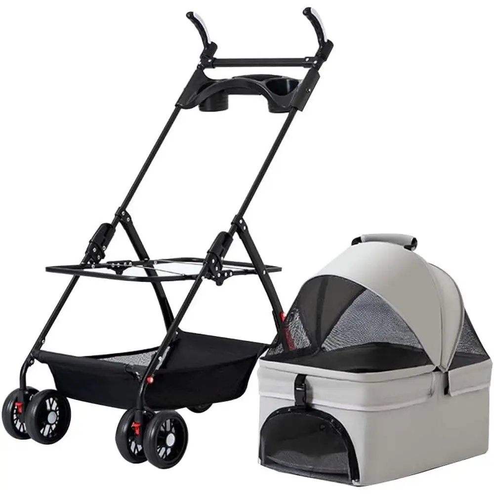 Легкая портативная коляска для собак с подстаканником и регулируемой ручкой для маленьких собак и щенков - серая A
Легкая портативная коляска для собак с подстаканником и регулируемой ручкой для маленьких собак и щенков - серая A