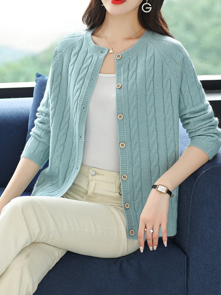 Sweater Women New Spring Summer Long Sleeve Sweater Cardigan Solid Twist Knitwear O Neck Single Breasted Cardigans
Sweater Women New Spring Summer Long Sleeve Sweater Cardigan Solid Twist Knitwear O Neck Single Breasted Cardigans