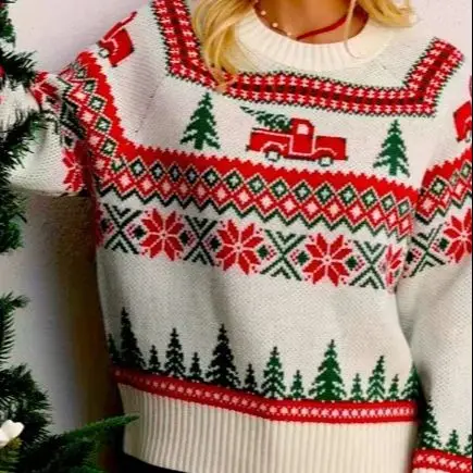 Autumn and Winter Classic Comfortable Casual Lazy Christmas Tree Jacquard Embroidery Round Neck Pullover Sweater
Autumn and Winter Classic Comfortable Casual Lazy Christmas Tree Jacquard Embroidery Round Neck Pullover Sweater