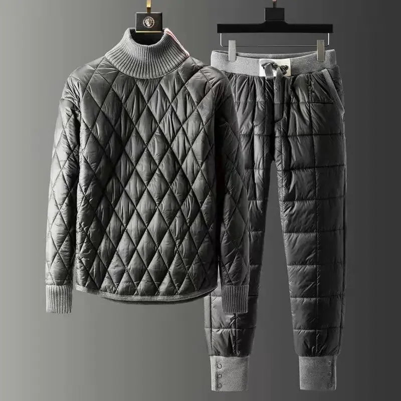 2023 Winter high-end high-neck down cotton thickened sweater suit men's fashion pullover warm two-piece trend
2023 Winter high-end high-neck down cotton thickened sweater suit men's fashion pullover warm two-piece trend