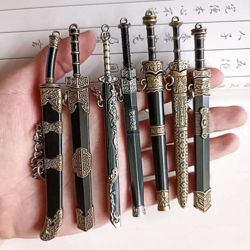 1pc Mini Sword Shape Pendant Keychain Model With Sheath Toy Knife Metal Anime Key Ring Ornament Purse Charm Accessories
1pc Mini Sword Shape Pendant Keychain Model With Sheath Toy Knife Metal Anime Key Ring Ornament Purse Charm Accessories