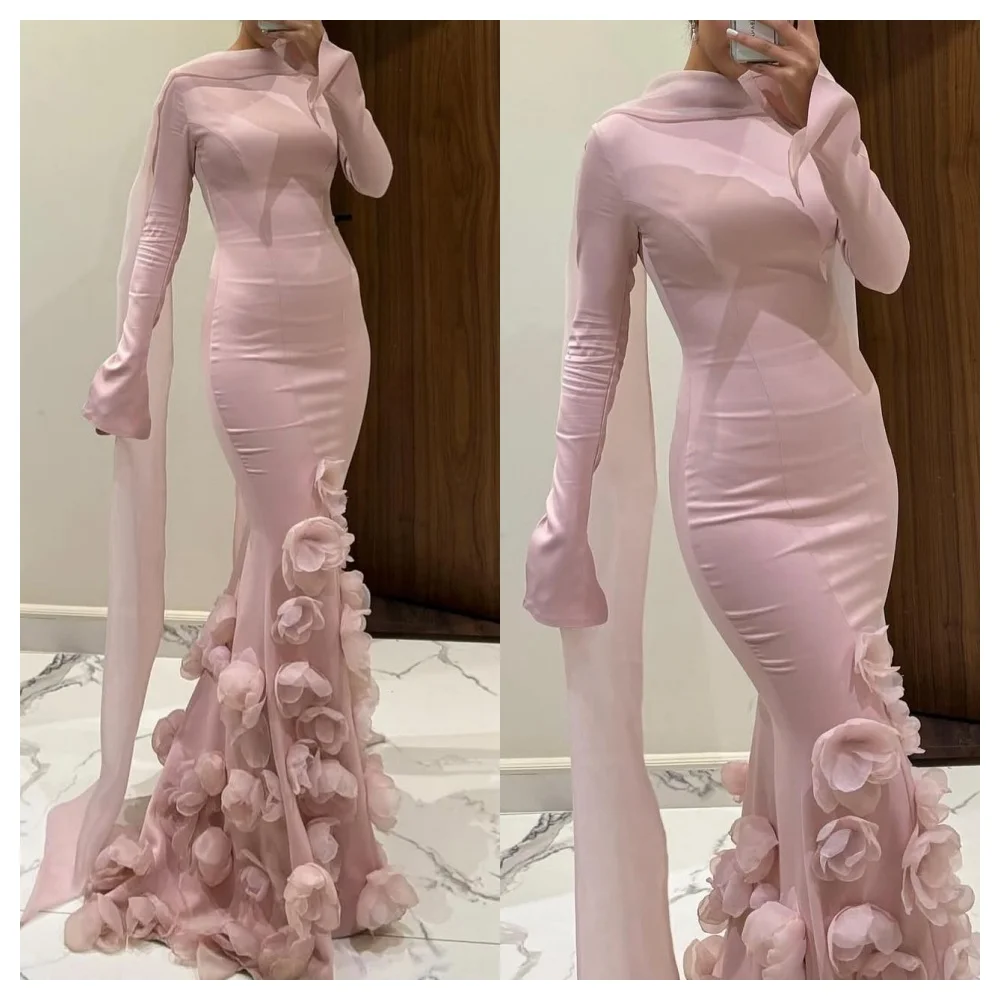 Customized Mermaid Exquisite Chiffon Evening Dress Fashion Crew Neck Long Sleeves Party Dress High Quality Celebrity 
Customized Mermaid Exquisite Chiffon Evening Dress Fashion Crew Neck Long Sleeves Party Dress High Quality Celebrity