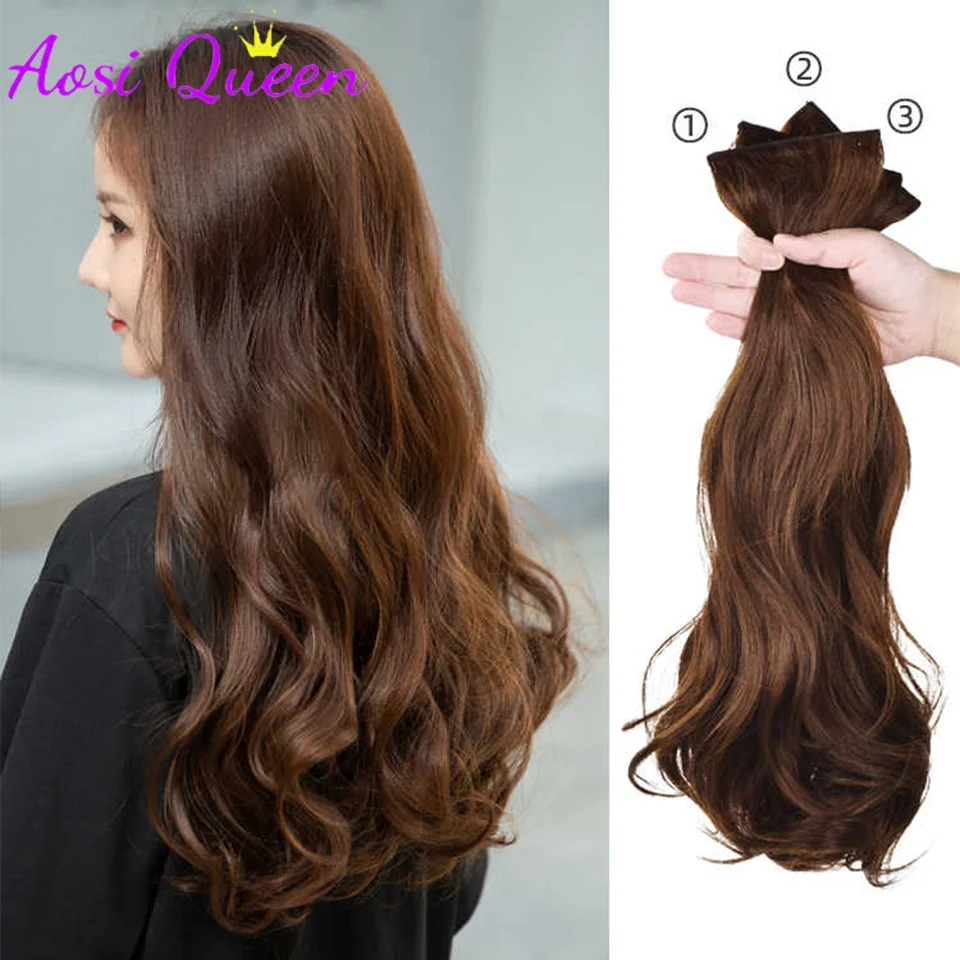 AOSI 3Pcs/Set 6Clips Hair Extension Black Long Large Wavy Curls Natural Hair Hairpiece Heat Resistant Fiber For Women Hairstyle
AOSI 3Pcs/Set 6Clips Hair Extension Black Long Large Wavy Curls Natural Hair Hairpiece Heat Resistant Fiber For Women Hairstyle