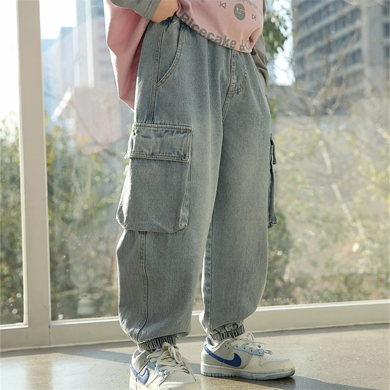Luxury Kids Designer Cargo Jeans With Big Pocket for Teenage Boys Blue Washed Denim Pants Child Age 5 6 7 8 9 10 11 12 13 14 Y
Luxury Kids Designer Cargo Jeans With Big Pocket for Teenage Boys Blue Washed Denim Pants Child Age 5 6 7 8 9 10 11 12 13 14 Y