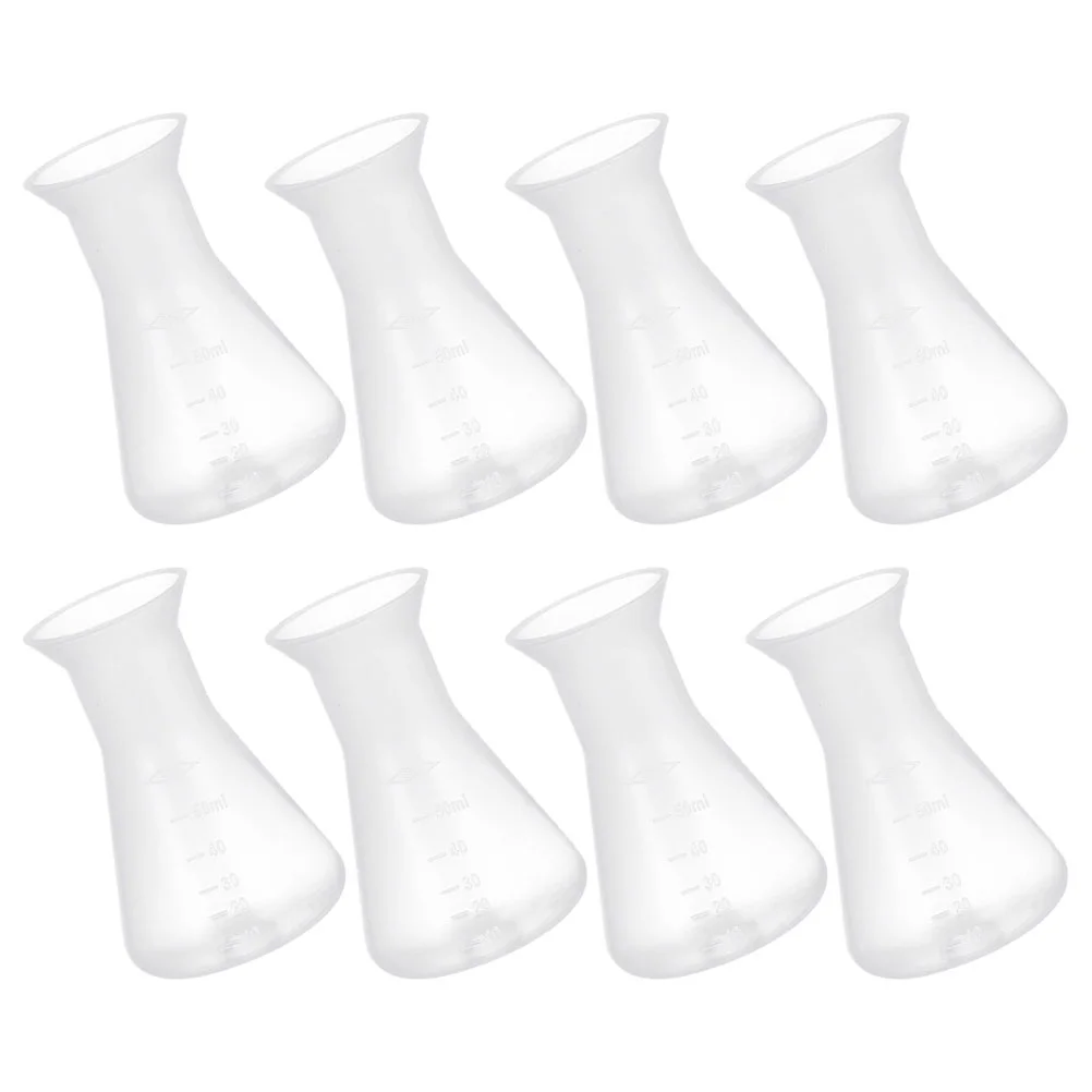 8 Pcs Conical Flask Set 50ml Plastic Erlenmeyer Laboratory Flasks Narrow Neck Graduated Reusable Chemistry Experiment Safe
8 Pcs Conical Flask Set 50ml Plastic Erlenmeyer Laboratory Flasks Narrow Neck Graduated Reusable Chemistry Experiment Safe