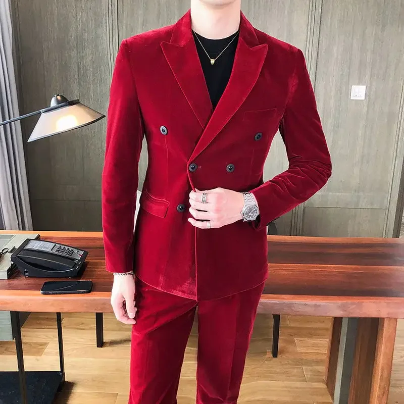 2023 High Quality Large Size Blazer Men's Fashion Business Korean Casual Gentleman Velvet Slim Solid Color Golden Velvet Host
2023 High Quality Large Size Blazer Men's Fashion Business Korean Casual Gentleman Velvet Slim Solid Color Golden Velvet Host