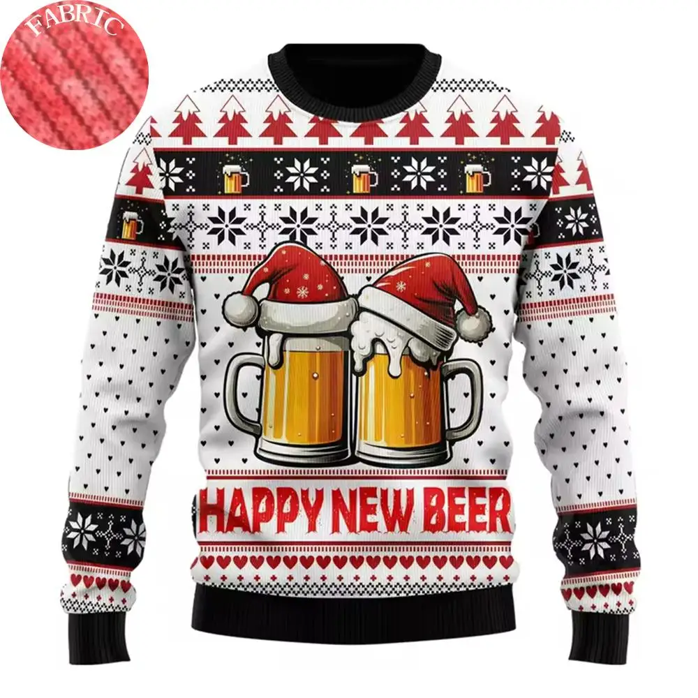 2026 New Fashion Beer Print Ugly Sweater New Year Hip Hop Bar Party Pullover Casual Christmas Jersey Gift For Men And Women
2026 New Fashion Beer Print Ugly Sweater New Year Hip Hop Bar Party Pullover Casual Christmas Jersey Gift For Men And Women
