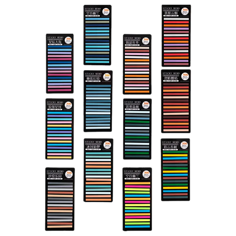 12 Packs Marking Stickers Colorful Fine Narrow Transparent Highlight Reading Strips Student Learning Accessories Bookmarks
12 Packs Marking Stickers Colorful Fine Narrow Transparent Highlight Reading Strips Student Learning Accessories Bookmarks