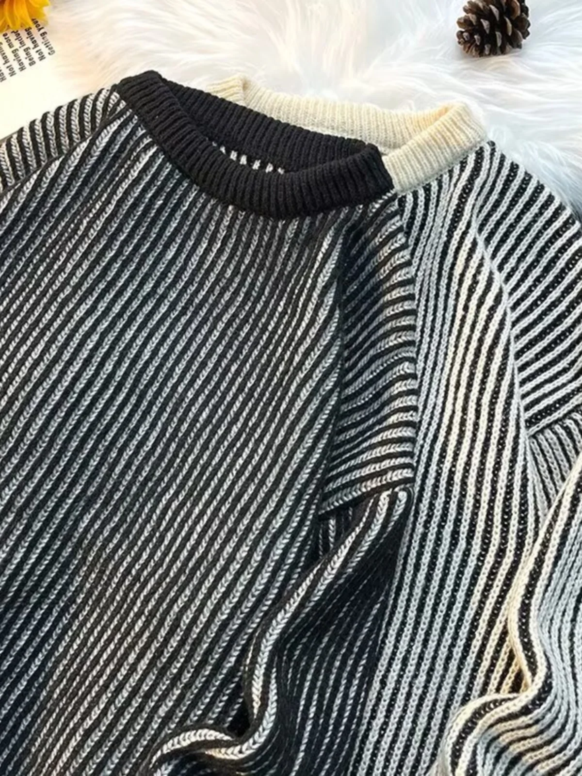 Мужской вязаный свитер свободного кроя в полоску, осенне-зимний, американский стиль, без рукавов, вязаный свитер-безрукавка
Мужской вязаный свитер свободного кроя в полоску, осенне-зимний, американский стиль, без рукавов, вязаный свитер-безрукавка