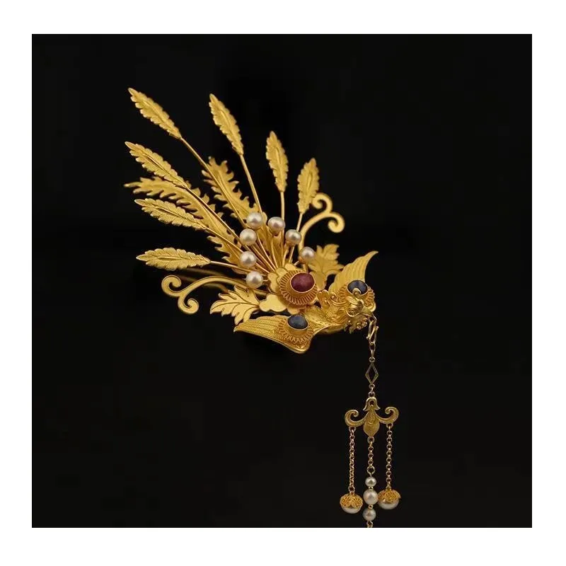 Pure Copper Gold-plated Original Handmade Filigree Inlaid with Treasure Walking Distraction Phoenix Hairpin Hanfu Ancient Access
Pure Copper Gold-plated Original Handmade Filigree Inlaid with Treasure Walking Distraction Phoenix Hairpin Hanfu Ancient Access